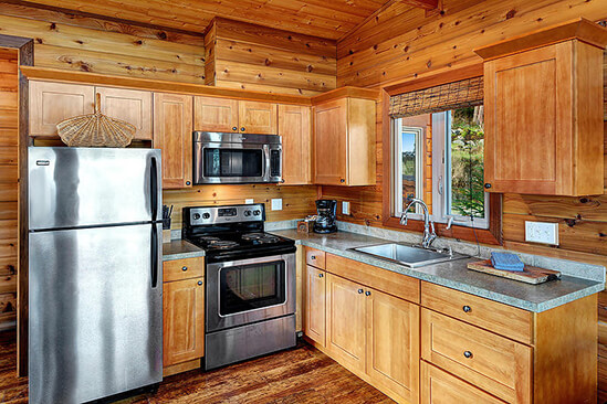 Two Bedroom Water View Cabin Kitchen
