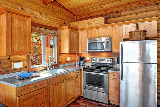 Two Bedroom Waterview Cabin Kitchen